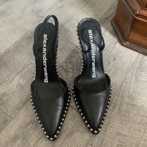 Alexander Wang Black Heels with Silver Accents